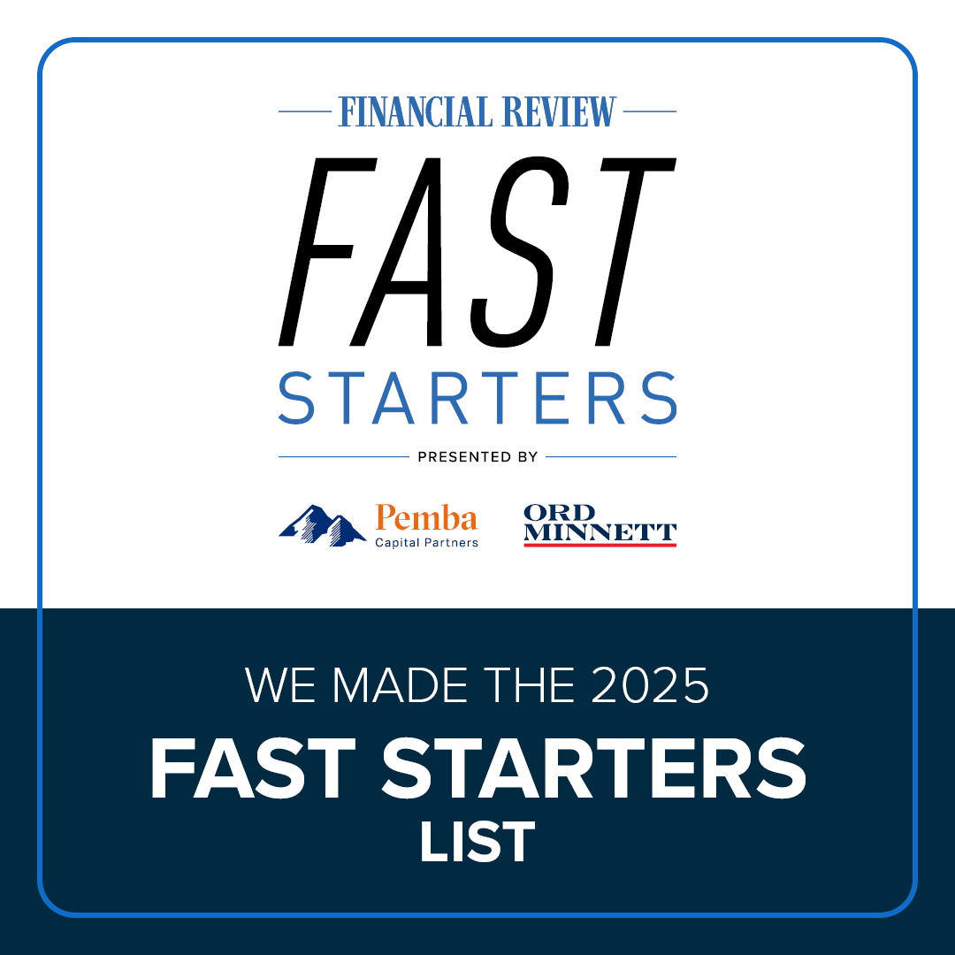 Australian Financial Review Fast Starters 2025 badge: we made the 2025 Fast Starters list